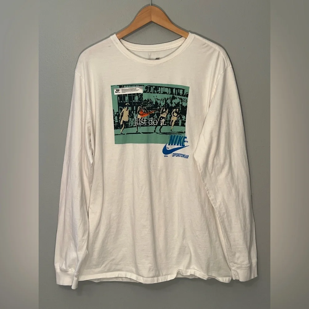 Nike Sportswear Track Just Do It Long Sleeve Tee Size XXL Men - Picture 1 of 3